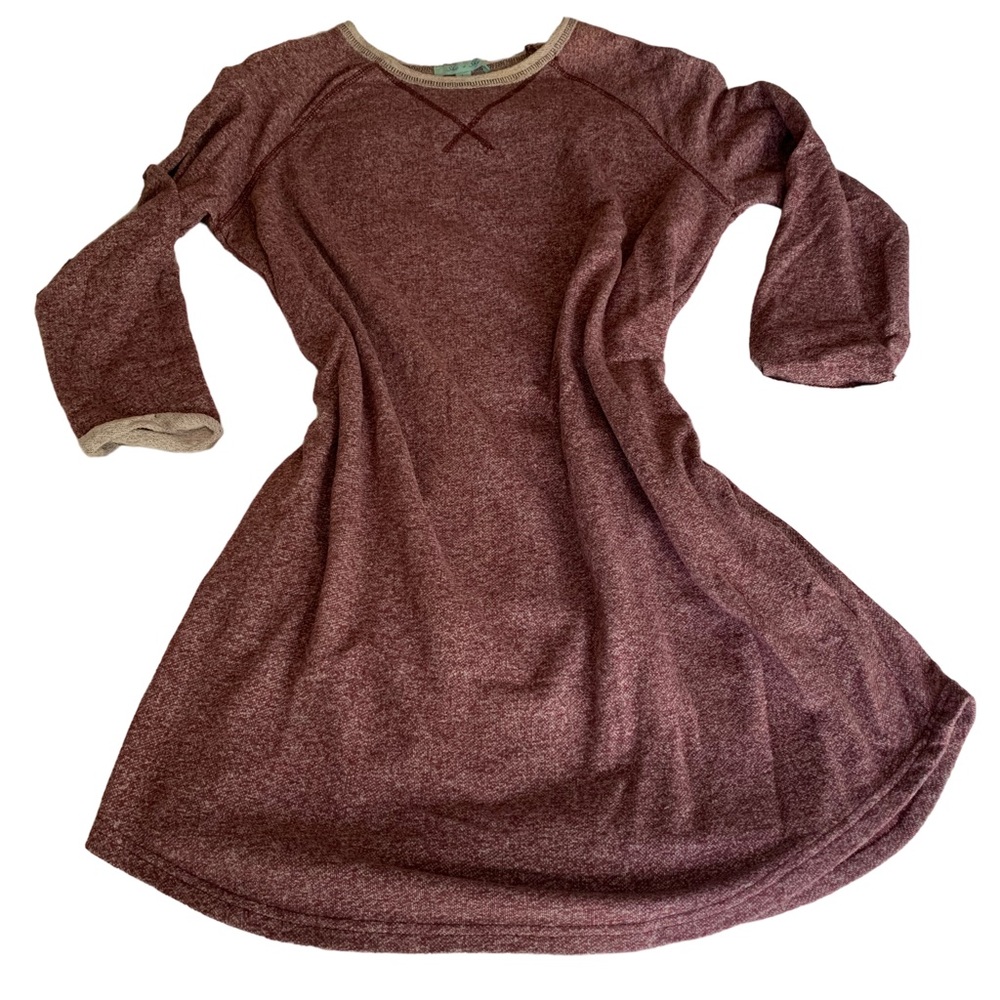 SHE & SKY Heather Maroon Burgundy Sweatshirt Dress Tunic Woman’s Clothing
